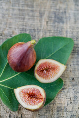 fresh figs on wooden background