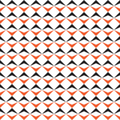 Orange and black triangle pattern on white background. Colorful modern backdrop design. Up and down color arrow pattern on white background.