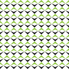 Black and green triangle pattern on white background. Colorful modern backdrop design. Up and down color arrow pattern on white background.