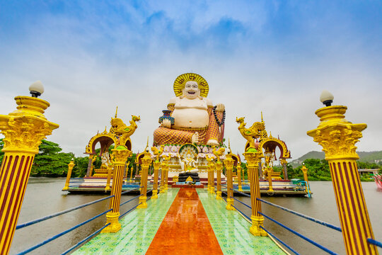 Happy Buddha at Wat Plai Laem, Koh Samui, Thailand