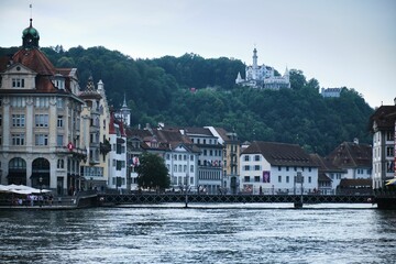 Old city of Lucerne in Switzerland on a sunny daySwitzerland