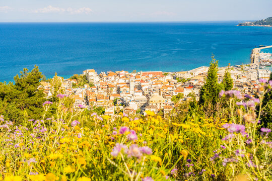 Elevated view over Zante Town, Zakynthos island, Greek Islands, Greece