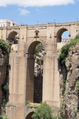 Bridge known as Puente Nuevo ("New Bridge") in the city of Ronda (Malaga, Spain). Old bridge over 98 metres high converted into the city's main monument.