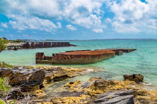 HM Floating Dockyard, built on the Thames and towed to Bermuda in 1869, Bermuda, Atlantic