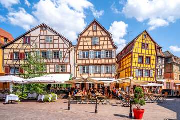 Marktplatz, Colmar, Elsass, Frankreich  - obrazy, fototapety, plakaty