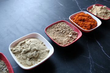 garlic , chili and ginger powder in a bowl 