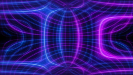 Futuristic blurred colored stripes of light on a black background, vibrant flashing curves, cosmic creative background, abstract pattern