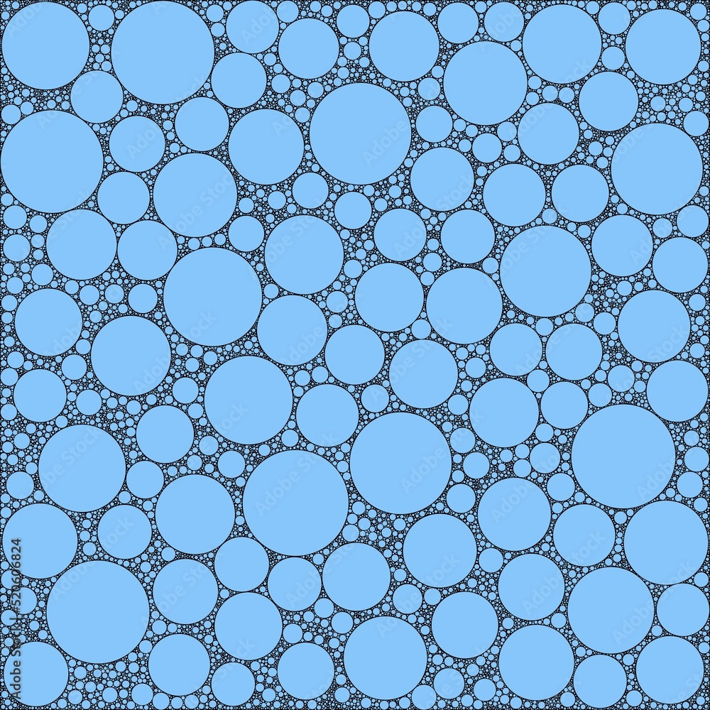 Poster abstract decorative color circles of different sizes and colors are randomly placed in the backgroun