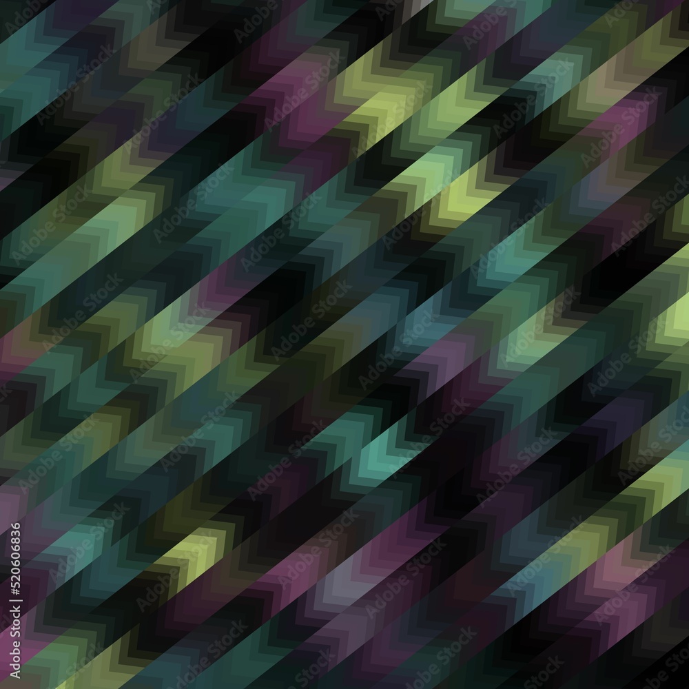 Poster abstract decorative multicolored zigzag geometric pattern with gradient illustration background