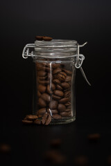 Studio photo of brown coffee beans