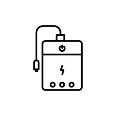 Power bank icon, battery. Icon related to electronic, technology. line icon style. Simple design editable