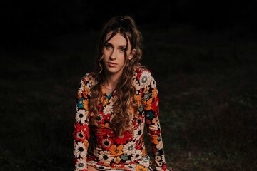 Closeup shot of a Spanish girl looking at somewhere