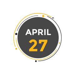 April 27 calendar reminder. 27th April daily calendar icon template. Vector illustration 
