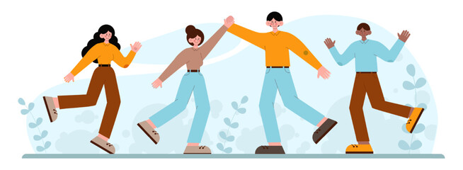Happiness concept. People showing positive emotions. Joyfull