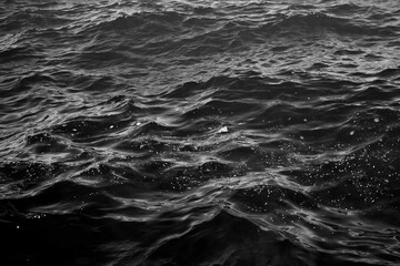 Grayscale closeup shot of the waves - sorrow concept