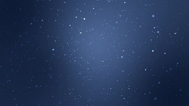 Animated dark blue starry night sky background with sparkling particles.