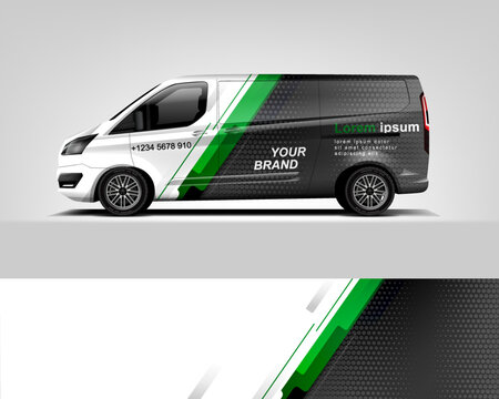 Cargo Van Wrap Decal Designs. Graphic Abstract Stripe Designs For Vehicle Branding. Full Vector EPS 10 Dekal	