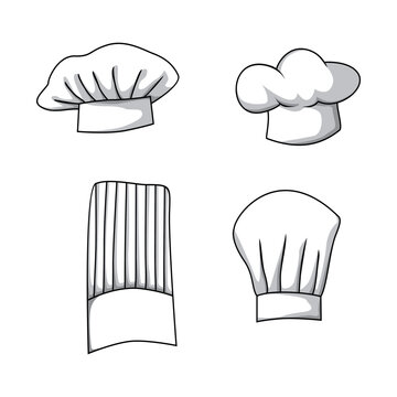 set of chef hat vector illustration. professional cap sign and symbol.