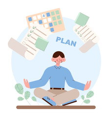 Business planning concept. Setting a goal and following schedule.