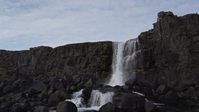 &Ouml;xar&aacute;rfoss waterfall in Iceland
