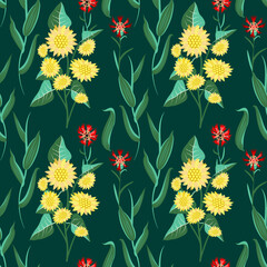 Obraz premium Vector - summer meadow seamless pattern.