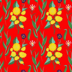 Vector - summer meadow seamless pattern.