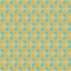 Seamless retro pattern, 1960s and 1970s style, mid-century modern - 520615465