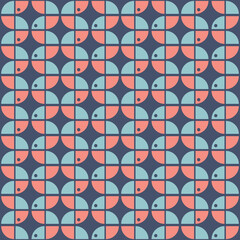 Seamless retro pattern, 1960s and 1970s style, mid-century modern - 520615481