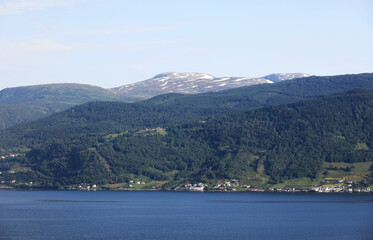 Obraz premium The Nordfjord on the Way to Nordfjordeid in Norway, Scandinavia, Europe.