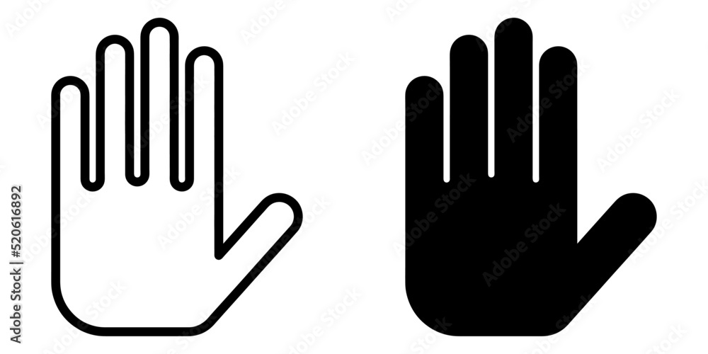 Fototapete ofvs41 outlinefilledvectorsign ofvs - hand vector icon . isolated transparent . human stop hand silh