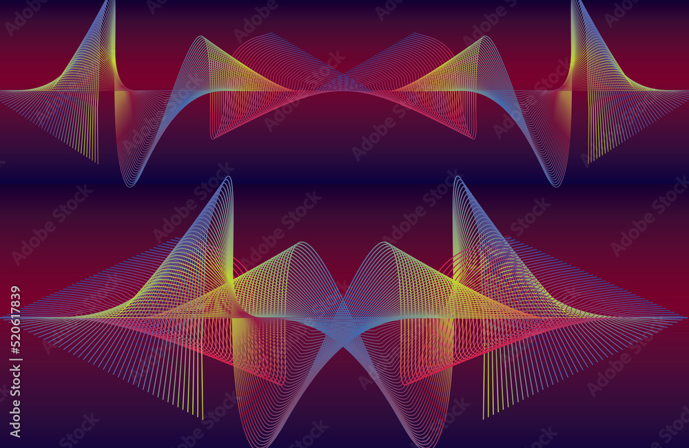 Poster abstract background uses curved lines to make it look like a swirling spiral and uses a variety of c
