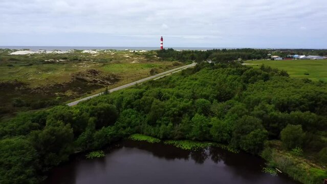Drone Shot of a Lighthouse