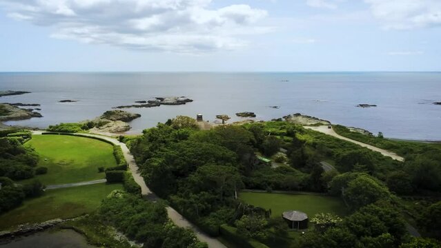 newport ocean ave to prives neck aerial drone yaw