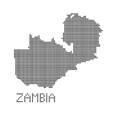 Fototapeta na wymiar Zambia map with grunge texture in dot style. Abstract vector illustration of a country map with halftone effect for infographic. 