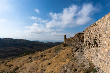 Fototapeta premium Old castle towers in Moya Castle, Cuenca (Spain)