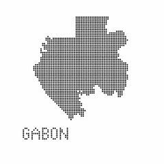 Fototapeta na wymiar Gabon map with grunge texture in dot style. Abstract vector illustration of a country map with halftone effect for infographic. 