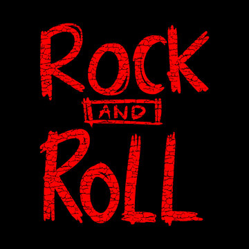 Rock and roll red illustration vector colorful for print on tshirt, poster, logo, stickers etc