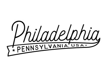 Obraz premium Philadelphia, Pennsylvania, USA lettering design. Philadelphia typography design. Vector and illustration.