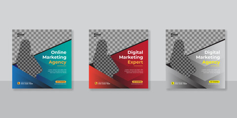 Digital business marketing social media post template.