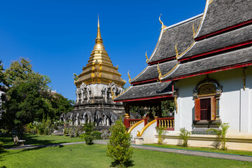 Wat Chiang Man, the oldest temple in Chiang Mai, a destination of tourist in Northern of Thailand