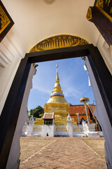 Wat Pong Sanook Temple. A landmark to visit in Lampang province, Northern of Thailand