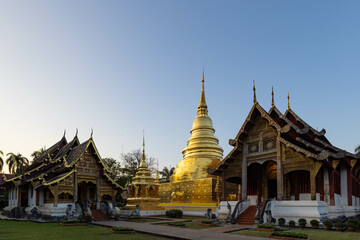 Fototapeta premium Wat Pra Sing temple, the destination landmark historical temple in Chiangmai Province, Northern of Thailand.