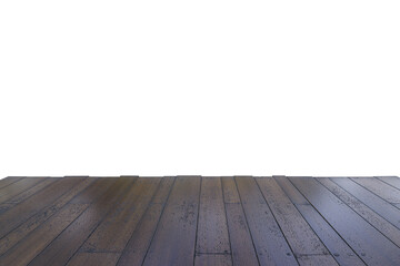 Wooden deck floor on white background