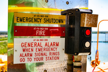 Alarm station on offshore platform