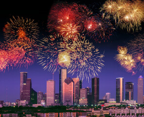 4th of July fireworks in Houston, Texas