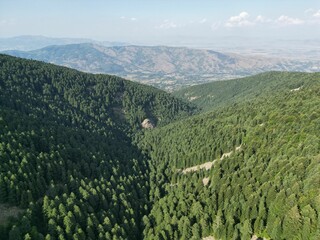 Aerial view of beautiful mountains in Bitola, Macedonia