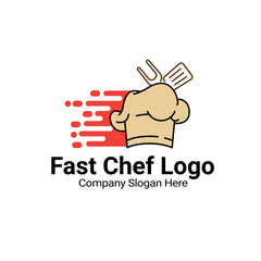 Fototapeta premium Modern Fast Chef Kitchen Logo Design