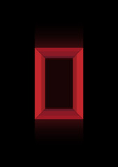 red entrance to mystery, geometric shape door vector graphic