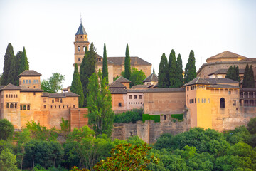 Fototapeta na wymiar Ancient Alhambra palace in Granada old town, Spain.
