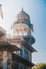 Vertical shot of an Albert Hall museum tower, Jaipur, India